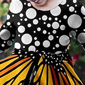 tanie Sukienka motyl 3D-Dziewczyny &#039; 3D Zwierzę Motyl Sukienka Długi rękaw Druk 3D Jesień Zima Urlop Codzienny Święto Śłodkie Codzienny Słodkie Dzieci 3-10 lat Sukienka rozkloszowana Sukienka A line Nad kolano Regularny