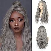 billige Syntetiske trendy parykker-sadie vask parykk auburn parykk for kvinner lang bølget kobber rød parykk krøllet syntetisk blonder parykk vann bølge ingefær parykk dyp bølge halloween cosplay daglig fest hår erstatning parykk