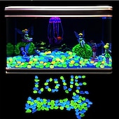 olcso dekoratív kerti karók-90db/csomag kültéri udvar világító kövek kerti kavicsok sötétben világítanak akvárium dekoráció természetes kristályok sziklák