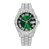 cheap Quartz Watches-Quartz Watch For Men Male Hip Hop Full Diamond Watch Luxury Stainless Steel Clock Men Analog Quartz Wristwatches Gift Boyfriend