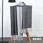 preiswerte Schals &amp; Handschuhe für Männer-Doppelseitiger Kaschmirschal für Herren Herbst und Winter verdickter warmer Schal Winterwollschal für Herren