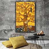preiswerte Berühmte Meisterwerke-Handgefertigtes handgemaltes Ölgemälde Wandkunst klassischer Klimt berühmter Baum Ölgemälde Heimdekoration Dekor gerollte Leinwand kein Rahmen ungedehnt