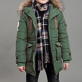 voordelige Jongens dons- en pufferjack-Jongens 3D Gewatteerd jack voor kinderen Effen Brief Donsjack Jas Parka Lange mouw Winter Actief Stoer Kinderen 4-13 jaar School Straat Normale pasvorm