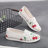 halpa Naisten mokkasiinit ja loaferit-naisten vapaa-ajan kanvas-slip-on kengät – söpö kissaprintti, kevyet litteät loaferit päivittäiseen käyttöön ja matkoille