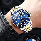 economico Orologi al quarzo-OLEVS Orologi Al Quarzo da Uomo Top Brand Lusso Business Impermeabile Luminosa Grande Cassa Orologi da Polso Sportivi in Acciaio Inossidabile