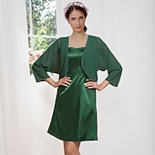 voordelige bruiloft gast wraps-Vrouwen Wikkels Bolero Schouder Jassen  Jassen Zonbescherming 3/4 Lengte Mouw Dolman Mouw Chiffon Bruiloftswikkels Met Beading Voor Feest Avond Herfst Jurk om indruk te maken