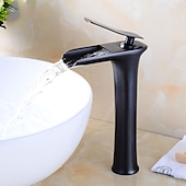 cheap Classical-Bathroom Sink Faucet,Brass Waterfall Centerset Single Handle One Hole Bath Taps