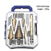 お買い得  ドリルビットセット-6pcshssチタンステップドリルビットセンターパンチドリルセットホールカッタードリルツールキットセット