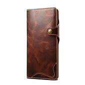 economico Cover Samsung-Custodia per telefono per Samsung Galaxy S24 S23 S22 S21 S20 Plus Ultra Note 20 Ultra Custodia a tutto corpo Porta schede in pelle colorata solida Vera pelle