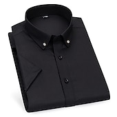 economico Camicie Button Down da uomo-Per uomo Camicie Camicia abbottonata Resistente alle rughe Camicia con colletto Stampe astratte Matrimonio Ufficio Nero Bianco Rosa Blu marino Manica corta Squadrata Per tutte le stagioni