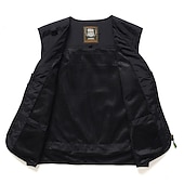 billiga Herrars fiskeväst-Herr Väst Gilet Fiskeväst Vandringsväst Ärmlös väst Gilet Jacka Utomhus Gata Helgdag Dagliga kläder Streetwear Elegant och modernt Sommar Vår Ficka Polyester Andningsfunktion Snabb tork Ren färg