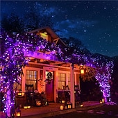 billige Elektrisk støpsel-juleslyngelys utendørs 20m 200leds 8 moduser plugg inn julepynt varme hvite lys fest hage juledekor belysning ac220v 230v 240v eu plugg