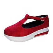 ieftine Adidași de Damă-adidași de damă cu curea în T cu platformă – pantofi mary jane casual alb-negru, cu talpă groasă pentru mers și purtare zilnică