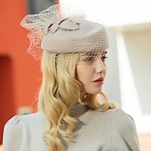 Χαμηλού Κόστους Καπέλα Γιορτής-100% Μαλλί Καπέλο Ντέρμπι / Καπέλα με Φιόγκος 1 τεμ Causal / Καθημερινά Ρούχα Ακουστικό