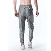 levne ležérní kalhoty-Pánské Běžec Kalhoty Kalhoty chinos Kalhoty pro volný čas Flitrové kalhoty Šňůrky Elastický pas Lesklá metalíza Pevná barva Noční klub Disco světla Na běžné nošení Hip Hop Stříbrná Černá