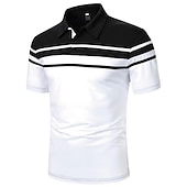 billiga Klassisk pikétröja för män-Herr POLO Shirt Golftröja Utomhus Företag Klassisk Kort ärm Mode Designer Färgblock Randig Klassisk Stil Sommar Vår Normal Svart Marinblå Blå Brun Grön Grå POLO Shirt