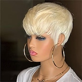 economico Parrucche trendy sintetiche-Parrucche corte sintetiche per capelli corti per donne nere acconciature corte per donne parrucca capelli corti