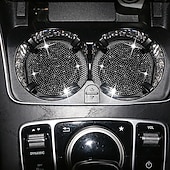 cheap Car Organizers-2pcs Bling Car Cup Holder Coaster 2.75 inch Anti-Slip Shockproof Universal Fashion Vehicle Car Coasters Insert Bling Rhinestone Auto Automotive Interior Accessories for Women