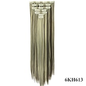 levne Clip in Extensions-yaki rovné syntetické vlasy 24 palcové prodloužení vlasů clip in / na 1ks / balení hladké dámské dívčí