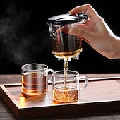 cheap Kitchen Utensils &amp; Gadgets-Heat Resistant Glass Teapot With Stainless Steel Tea Strainer Infuser Flower Kettle Kung Fu Teawear Set Puer Oolong Pot
