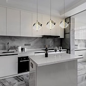voordelige Eilandlichten-1-licht 9cm kristal mini hanglamp led metalen mini gegalvaniseerde eilandverlichting moderne eigentijdse stijl keuken eetkamer thuis bar licht 110-120v 220-240v