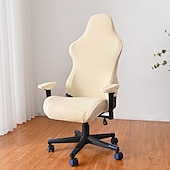 abordables Funda para silla de oficina-Funda para silla de oficina dividida, funda para silla de juego, color burdeos, elástica, lavable, funda para silla de ordenador, para sillón, silla giratoria, silla de juego, silla de jefe de