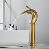 economico Classici-Rubinetto Lavabo Bagno Con Bocca A Cascata, Miscelatore Lavabo In Ottone, Rubinetti Vasca Monocomando Monoforo Finiture Verniciate Corpo Alto Stile Moderno