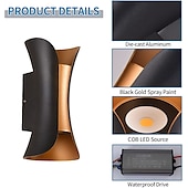 cheap Outdoor Wall Lights-1-Light 20cm Outdoor LED Wall Light Multi Color Up and Down Lighting Indoor Wall Lamp Hotels Courtyards Passages Gates Porch Corridor Modern 90-264V