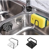 abordables Utensilios de cocina y gadgets-Estante de esponja para fregadero 304, estante de almacenamiento de drenaje, estante de almacenamiento de acero inoxidable para cocina, soporte organizador de trapo de bola, estante de almacenamiento