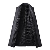 billiga Trenchcoat för män-Herr Vinterkappa Rock Trenchcoat Kontor &amp; Karriär Dagliga kläder Vinter Ylle Håller värmen Tvättbar Ytterkläder Kläder Mode Uppvärmning Solid färg Flera fickor Nedvikt Enkelknäppt