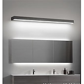 Недорогие Подсветка зеркал-матовый светодиодный зеркальный светильник тщеславия современный черный серебристый минималистский светильник для ванной комнаты алюминиевый водонепроницаемый ip20 40 см 70 см 110-240 В