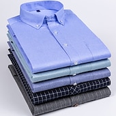 preiswerte Button-Down-Hemden für Herren-Herren Oberhemd Hemd Kragenhemd Grafik-Drucke Hochzeit Arbeit A B C D Langarm Quadratischer Ausschnitt Ganzjährig Bekleidung