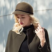 cheap Party Hats-Retro 100% Wool Hats with Metal 1pc Casual Headpiece