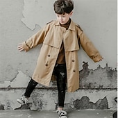 voordelige Bovenkleding-Kinderen Jongens Jas Lange mouw Grijs Khaki Bruin Effen Zak Winter Actief Urheilu 3-13 jaar / Lapwerk