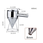 economico Attrezzatura da bar-imbuto a pistone in acciaio inox con supporto imbuto dosatore panna per cupcake al cioccolato strumento palline di polpo utensili da cucina