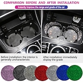 cheap Car Organizers-2pcs Bling Car Cup Holder Coaster 2.75 inch Anti-Slip Shockproof Universal Fashion Vehicle Car Coasters Insert Bling Rhinestone Auto Automotive Interior Accessories for Women