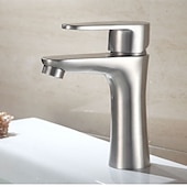 cheap Classical-Bathroom Sink Faucet,Stainless Steel Matte Black/Nickel Brushed Single Handle One Hole Bath Taps with Hot and Cold Switch