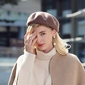 preiswerte Partykappen-Hüte 100% Wolle Baskenmütze Fischerhut Party / Abend Casual Modisch Elegant Mit Sanft Pure Farbe Kopfschmuck Kopfbedeckung
