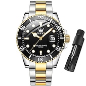 economico Orologi al quarzo-OLEVS Orologi Al Quarzo da Uomo Top Brand Lusso Business Impermeabile Luminosa Grande Cassa Orologi da Polso Sportivi in Acciaio Inossidabile