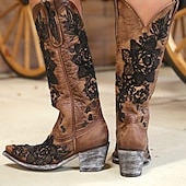 levne Cowboy &amp; Western Boots-tyrkysové dámské westernové kovbojské boty se složitou květinovou výšivkou pro stylové i běžné nošení
