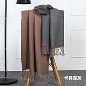 preiswerte Schals &amp; Handschuhe für Männer-Doppelseitiger Kaschmirschal für Herren Herbst und Winter verdickter warmer Schal Winterwollschal für Herren