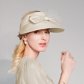 abordables Sombreros de fiesta-sombreros de paja de playa bohemia/sombreros de paja con lazo de satén casual/tocado de vacaciones/protección solar