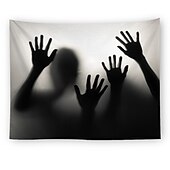 billige halloween veggtepper-halloween fest veggteppe kunst dekor teppe gardin hengende hjem soverom dekorasjon polyester spøkelse skrekk skygge halloween dekorasjoner
