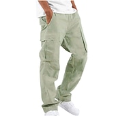 economico Pantaloni cargo-Per uomo Pantaloni cargo Coulisse sulle gambe Tinta unica Ripstop Traspirante Fine settimana Abbigliamento di strada Classico Informale Nero Giallo