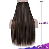 cheap Clip in Extensions-Curly Synthetic Hair 22 inch Hair Extension Fishing Line Hair 1pc / pack Adjustable Women&#039;s Girls&#039;