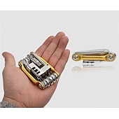 abordables Vélos et composants-Kit d&#039;outils de réparation de vélo multifonction 12 en 1 - tournevis à fente, tournevis cruciforme, clé hexagonale, disjoncteur de chaîne universel, clé à rayons, avec 1 levier pour pneu de vélo