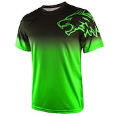 economico Maglie da uomo-Per uomo Manica corta Maglia in discesa Gradiente Lupo Bicicletta Superiore Ciclismo da montagna Cicismo su strada Verde foresta Nero Verde Elastene Poliestere Traspirante Asciugatura rapida