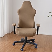 abordables Funda para silla de oficina-Funda para silla de oficina dividida, funda para silla de juego, color burdeos, elástica, lavable, funda para silla de ordenador, para sillón, silla giratoria, silla de juego, silla de jefe de
