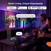 Недорогие Умный ночной свет-Bluetooth APP WiFi светодиодная умная лампа Лента RGB Атмосферное освещение Музыкальная синхронизация 12 режимов TV Wall Компьютерная игровая комната Декоративный ночник