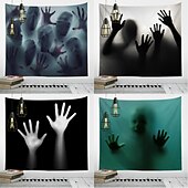 billige halloween veggtepper-halloween fest veggteppe kunst dekor teppe gardin hengende hjem soverom dekorasjon polyester spøkelse skrekk skygge halloween dekorasjoner